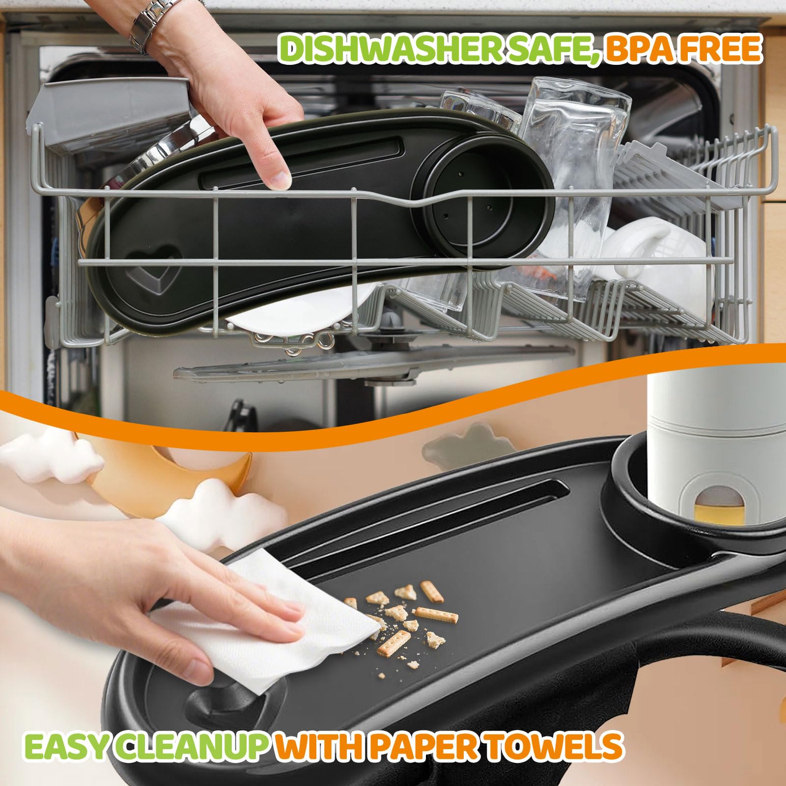 YMGN snack tray phone slot enables easy access to calls or music on the go