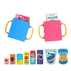 Ynotus baby juice box holder pink front view helps keep meals tidy for kids.