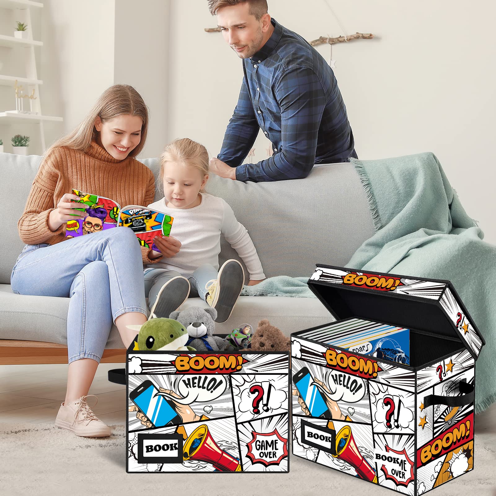 YNSZAS comic box packaging list shows two boxes and labels for quick setup