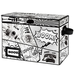 YNSZAS comic storage box front view demonstrates sturdy construction for organized collections