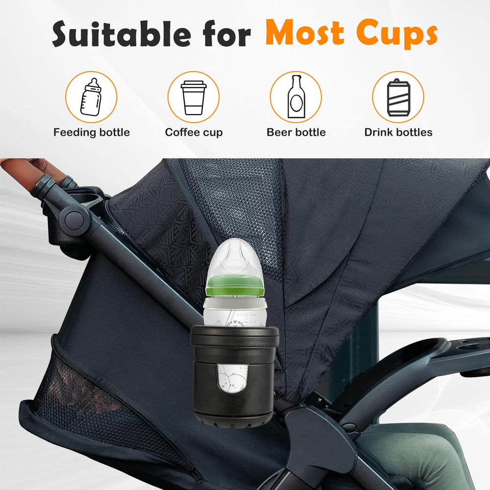 Yoamez silicone-lined cup holders minimize spills on uneven sidewalks.