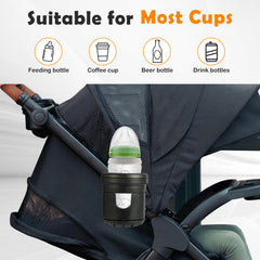 Yoamez silicone-lined cup holders minimize spills on uneven sidewalks.