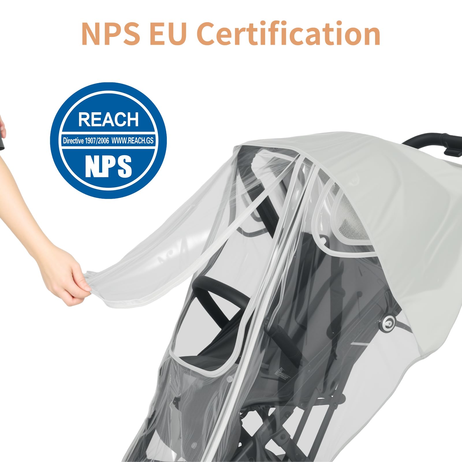 Yoamez breathable mesh vents promote airflow inside the Nuna rain cover.
