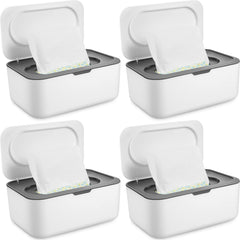 Yoande wipes dispenser gray front view — easy one-wipe access for on-the-go babies