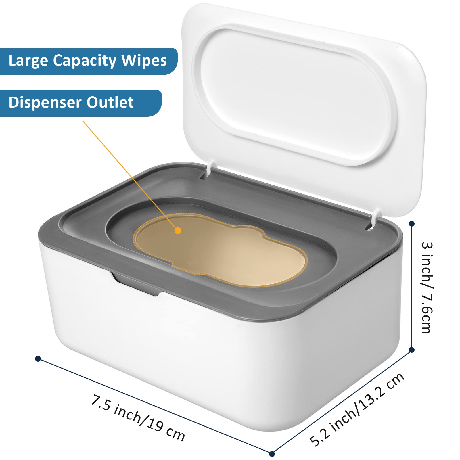 Yoande wipes dispenser gray open lid — quick and clean refill process