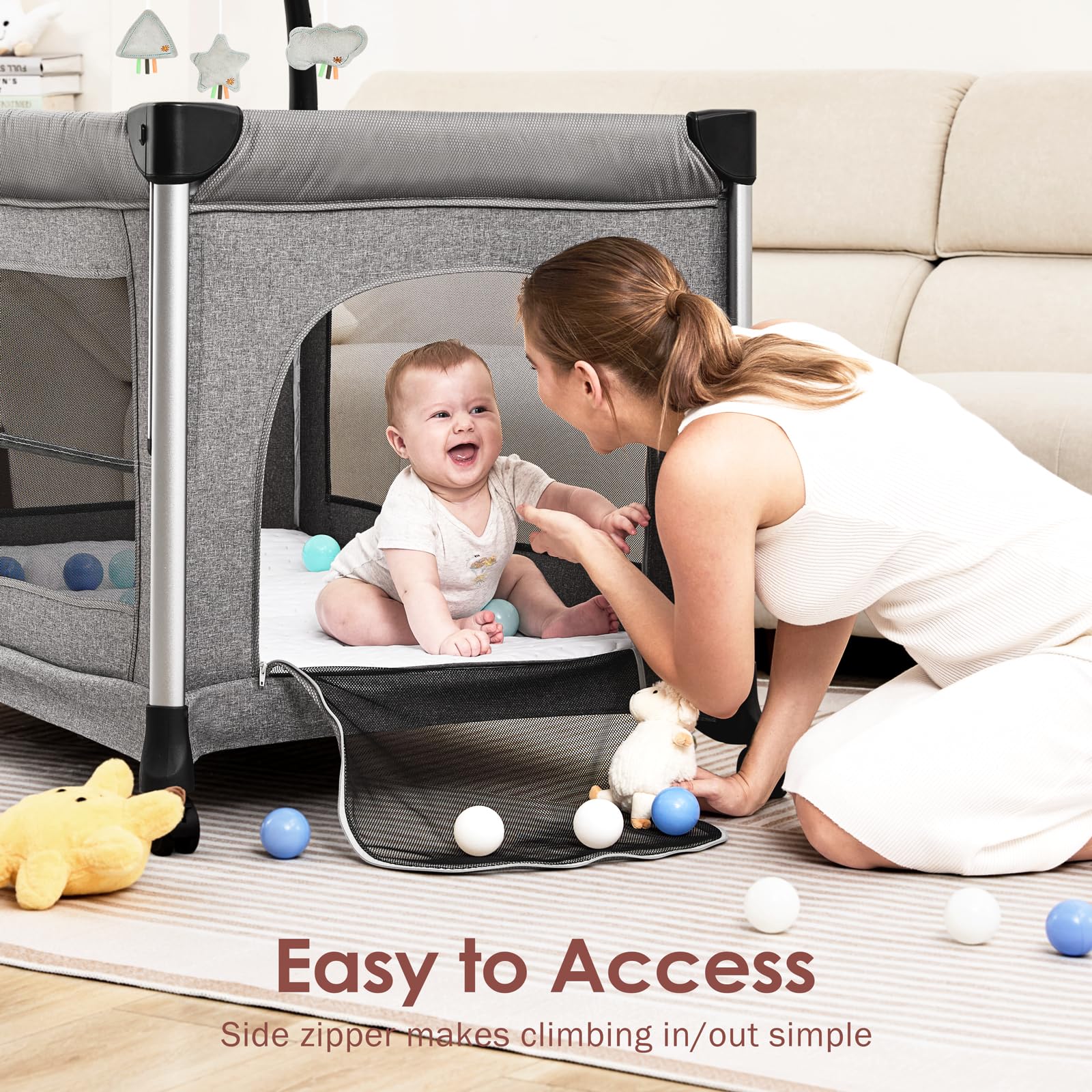 Yobear 360° wheels enable smooth, silent room-to-room movement
