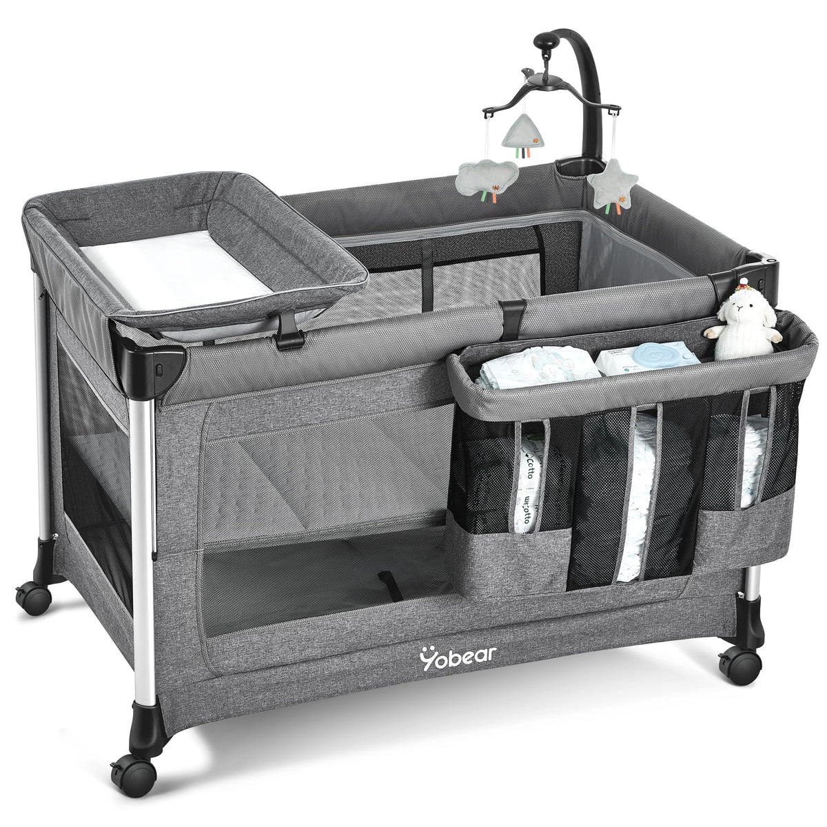 Yobear 4-in-1 bassinet setup for quick assembly