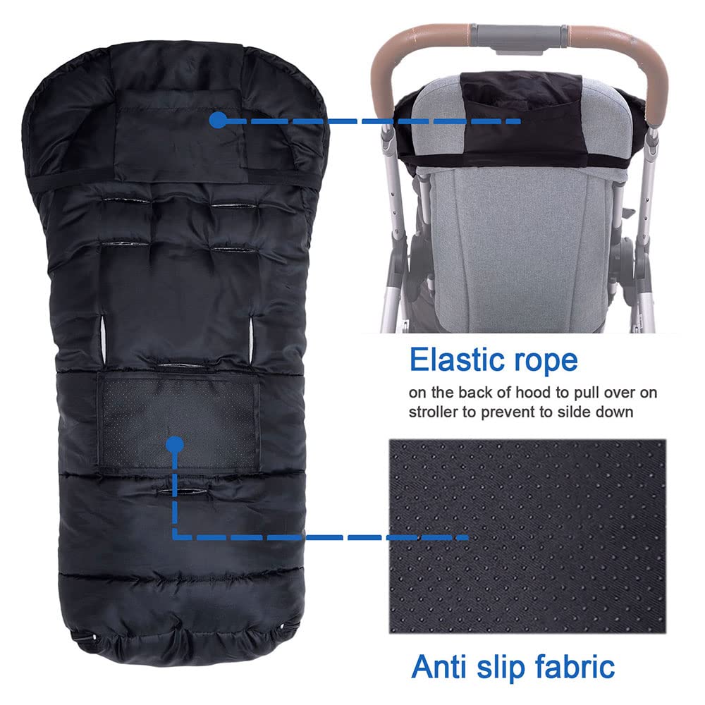 Yobee Footmuff showing eight harness openings for a secure safety system.