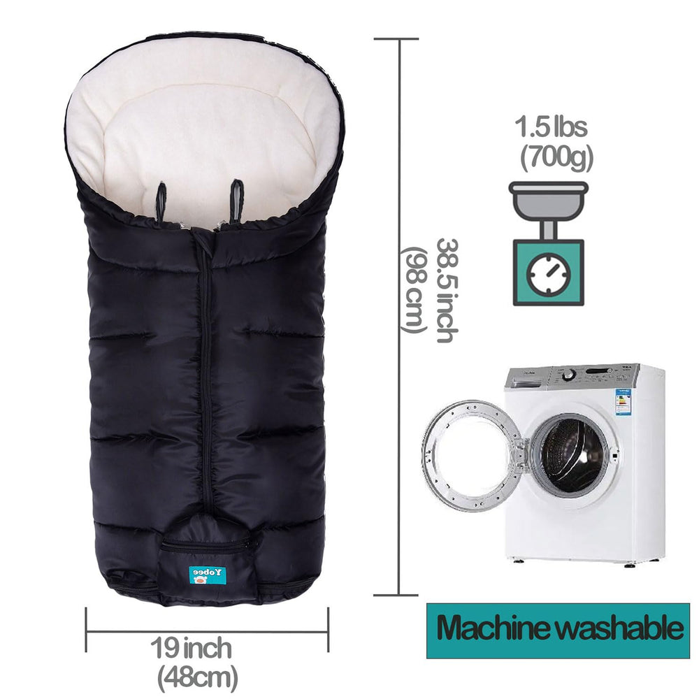 Yobee hood cords tighten warmth around baby's head for chilly weather.