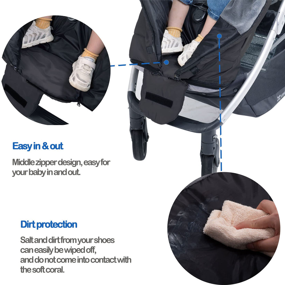 Yobee sleeping bag with center zipper for easy in and out access.