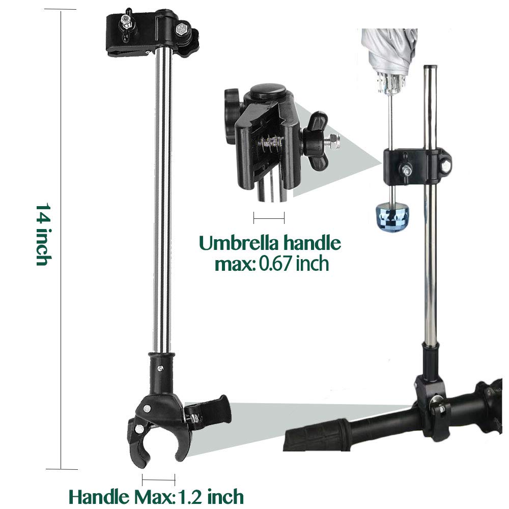 Yobee umbrella clamp diameter adjustment fits various handles.