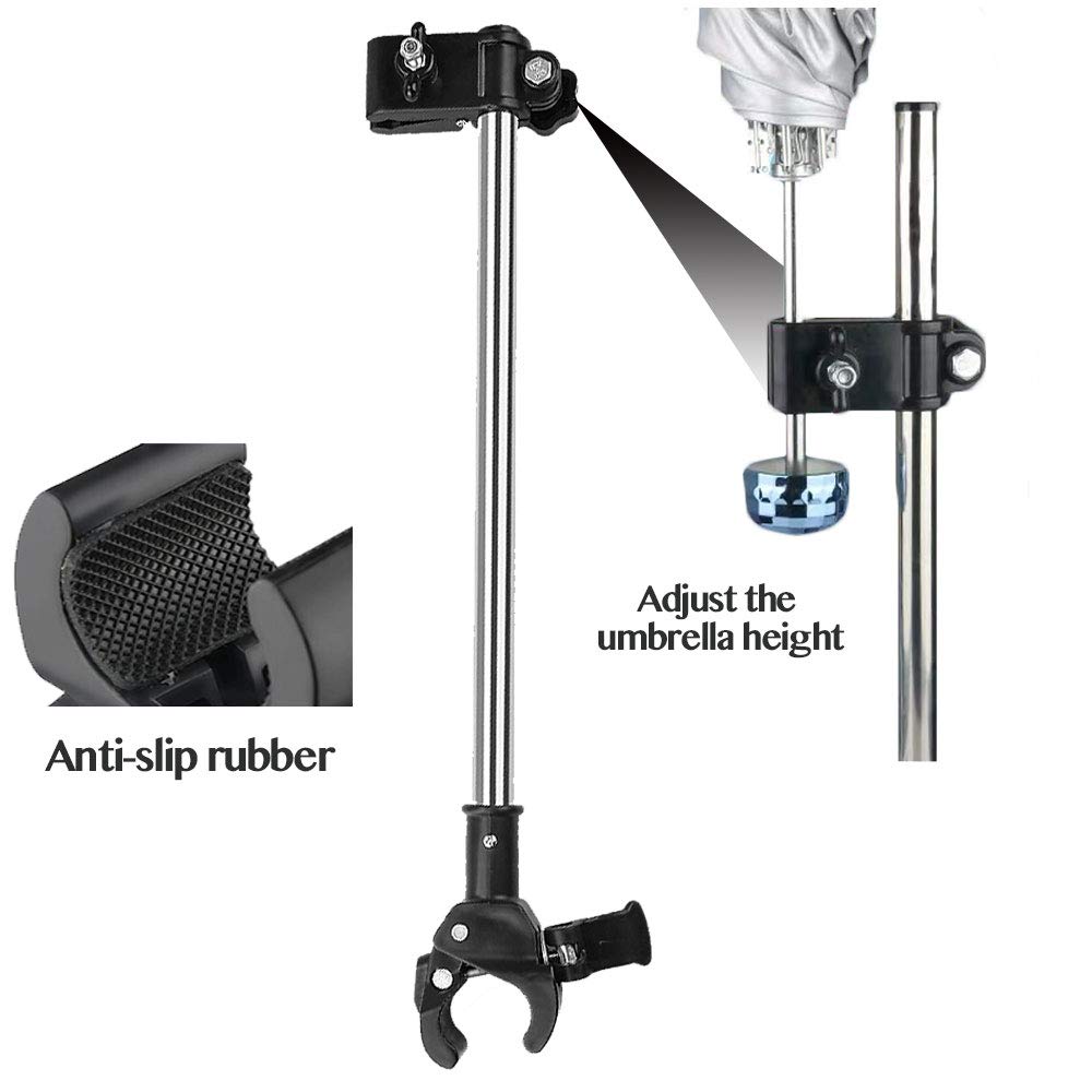 Yobee umbrella mount adjustable height for precise positioning.