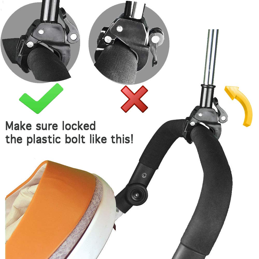 Yobee umbrella mount constructed from ABS plastic and stainless steel for durability.