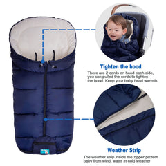 Yobee Universal Stroller Footmuff universal fit with velcro openings for five-point harness compatibility