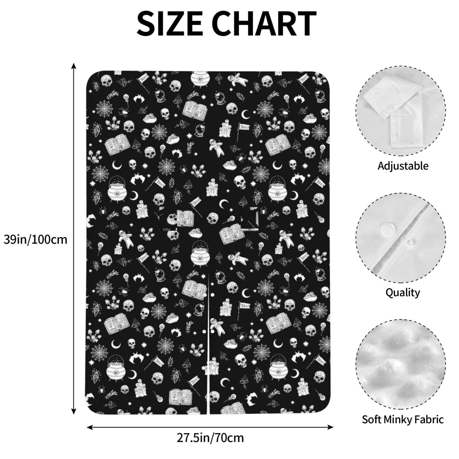 Yobvec Gothic 39x27.5 inch size fits most baby seats.