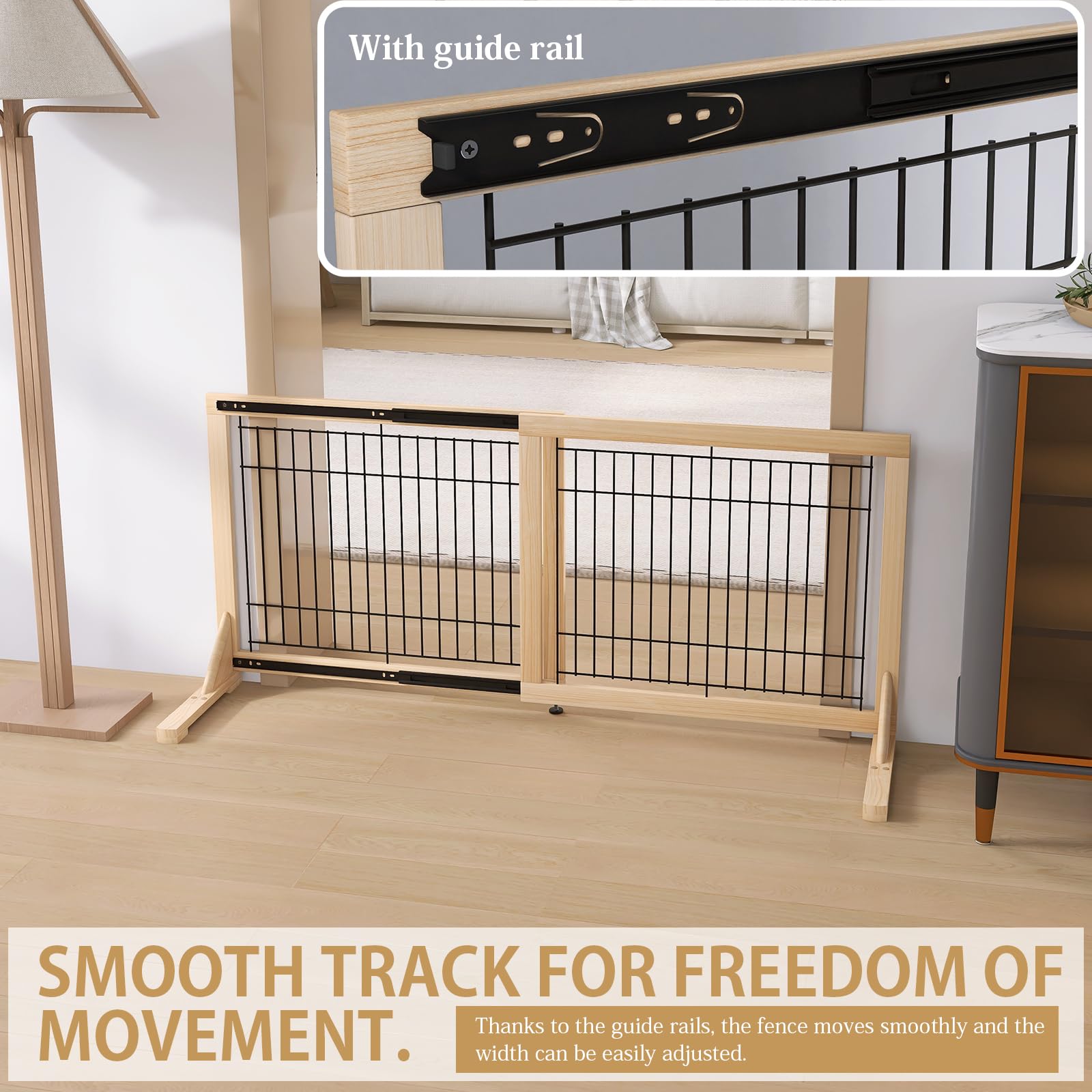 YOCAN Extra Wide Gate suitable for dogs and cats in busy homes