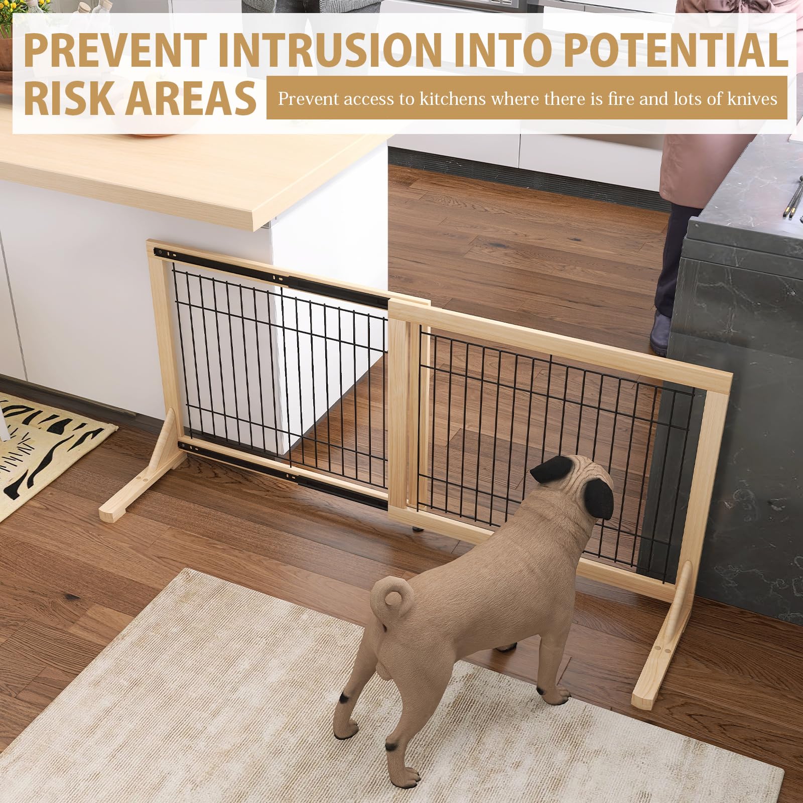 YOCAN Extra Wide Gate indoor safety barrier for stairways and entrances
