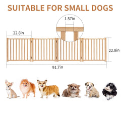YOCAN paint-free wooden dog gate 360-degree hinges enable flexible layouts for stairs and doorways.