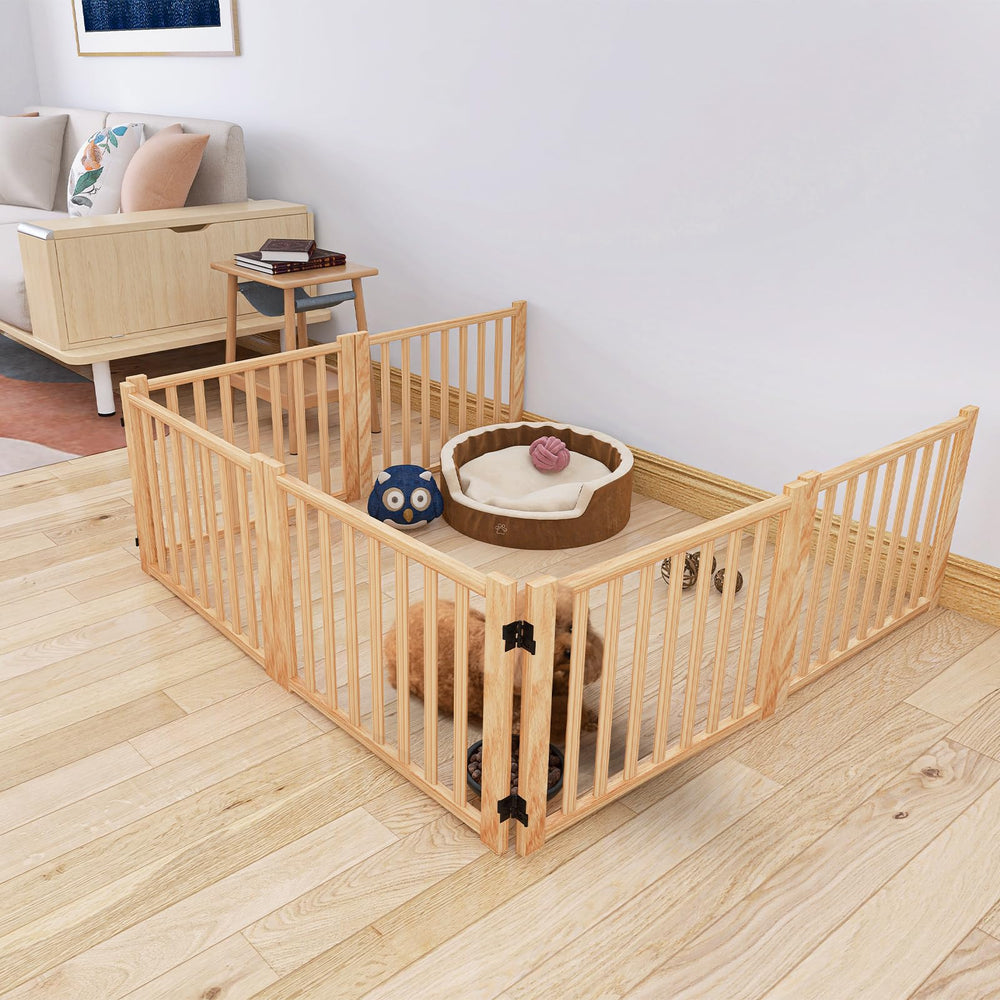 YOCAN Paint-Free wooden gate open dimensions adapt to wider openings.