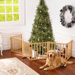 YOCAN Paint-Free wooden gate placed at doorway for safe entry restrictions.