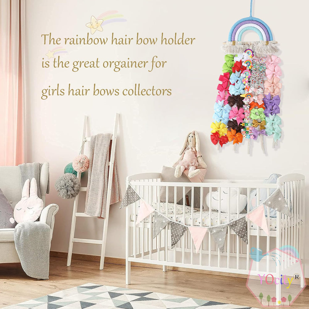 YOcity bow holder full bows display keeps daily outfit accessories ready.