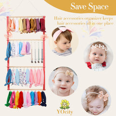 YOcity hair accessory organizer ready to hang on wall or door