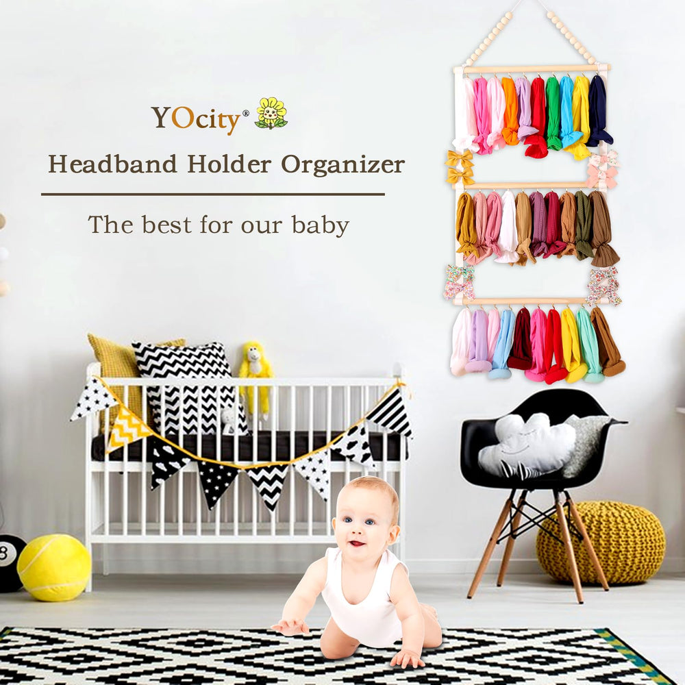 YOcity Headband Holder Organizer's 3-row layout shows a spacious storage solution for bows and bands.