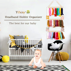 YOcity Headband Holder Organizer's 3-row layout shows a spacious storage solution for bows and bands.
