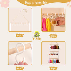 YOcity headband holder beech-wood frame offers sturdy, lasting support for daily use.