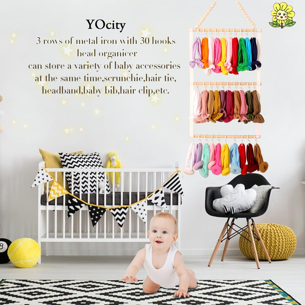 YOcity beige hanging wall display demonstrates wall-mounted organizer for nursery