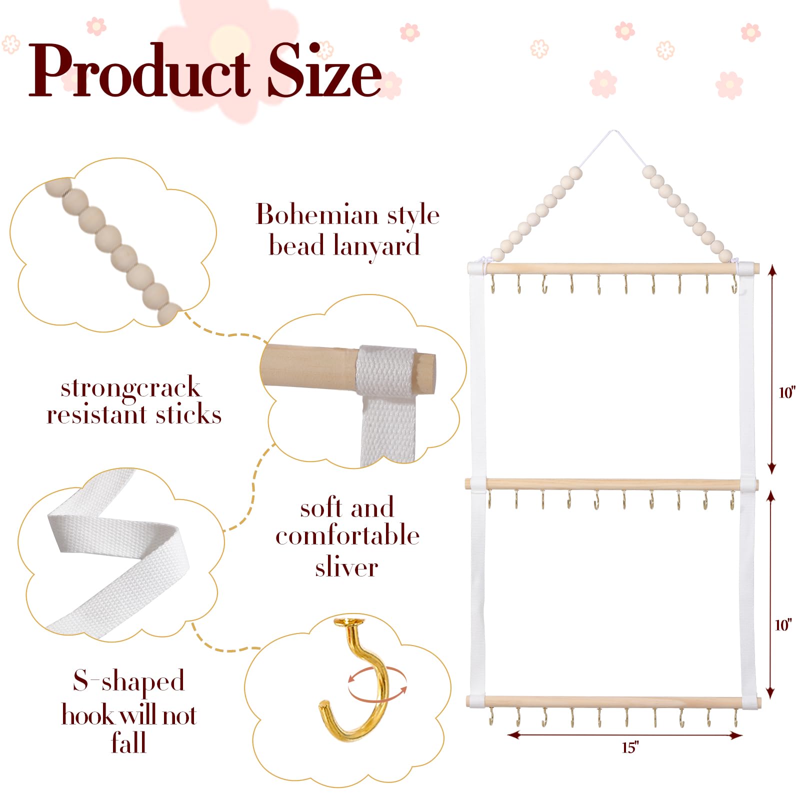 YOcity Headband Holder Organizer uses cotton canvas material for gentle, durable storage of baby bows.