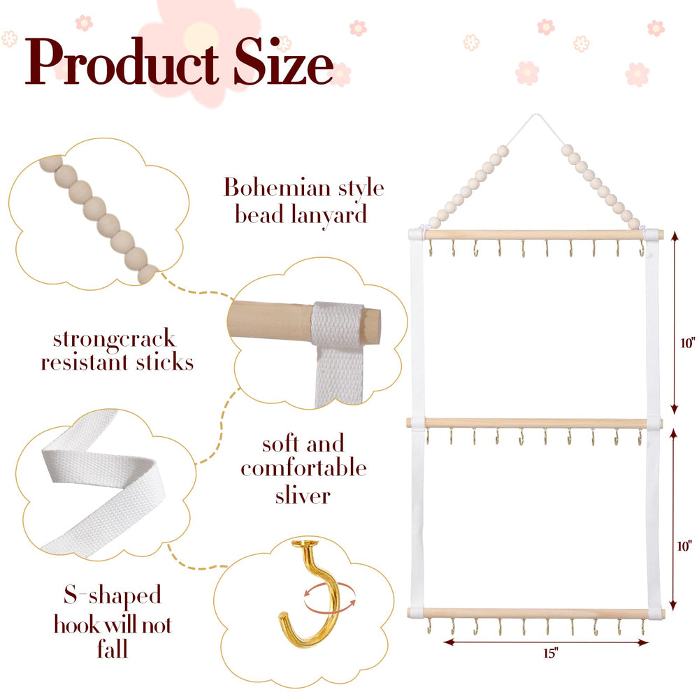 YOcity Headband Holder Organizer uses cotton canvas material for gentle, durable storage of baby bows.
