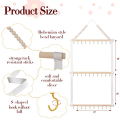 YOcity Headband Holder Organizer uses cotton canvas material for gentle, durable storage of baby bows.