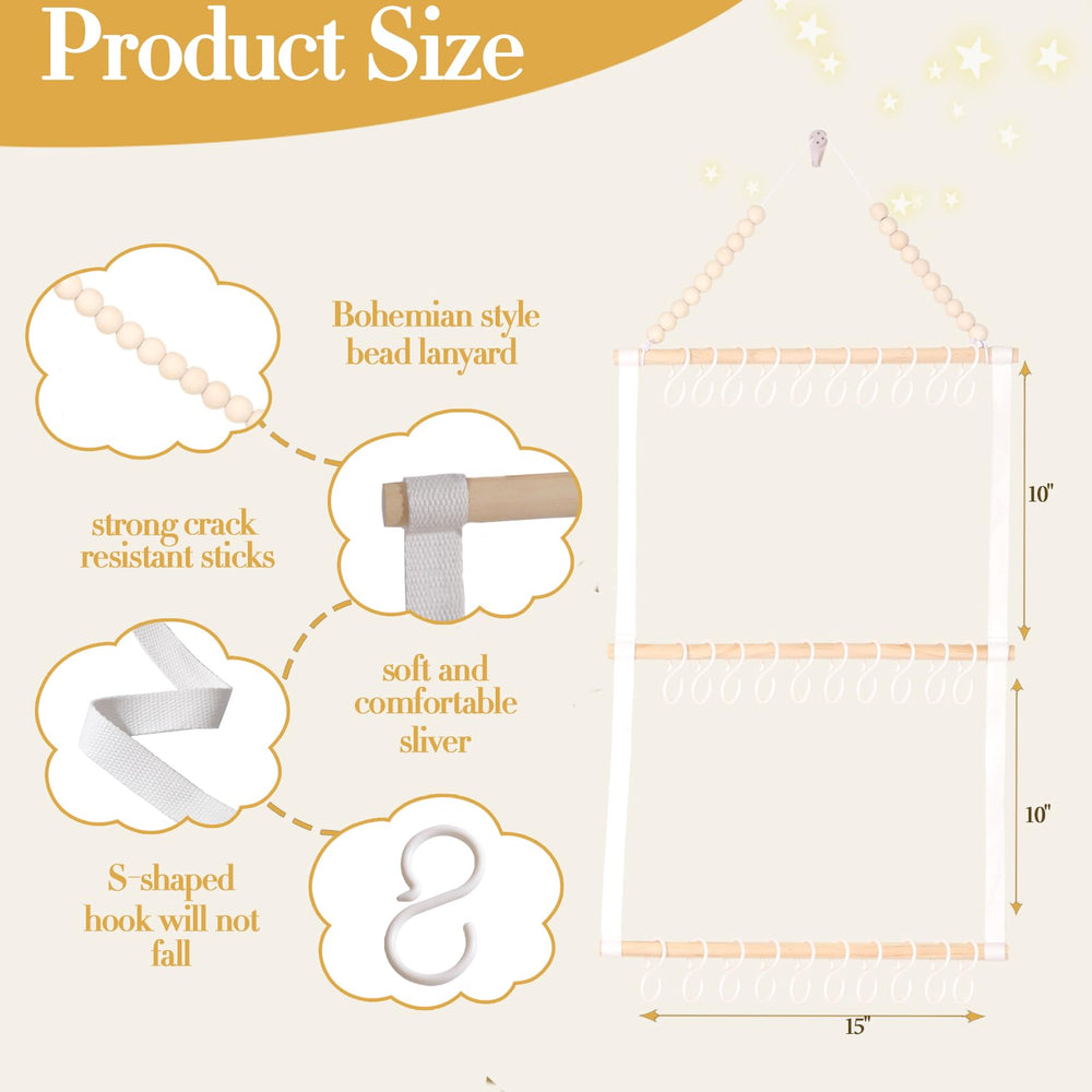 YOcity headband holder hooks closeup features durable ABS hooks that prevent slips.