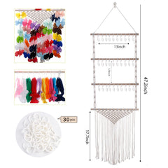 YOcity headband holder macrame with 30 hooks keeps bows accessible and display-ready