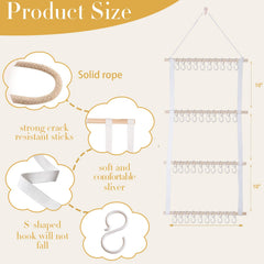 YOcity headband organizer shows four rows and eighty-capacity storage for headbands.