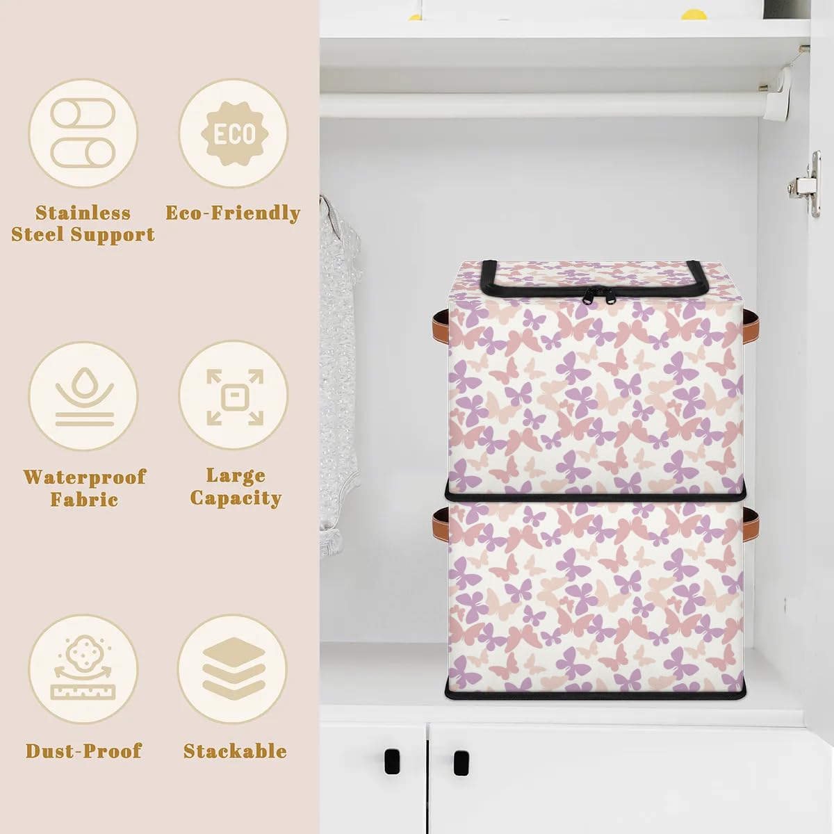 YoCosy collapsible toy box folded flat for compact storage after playtime.