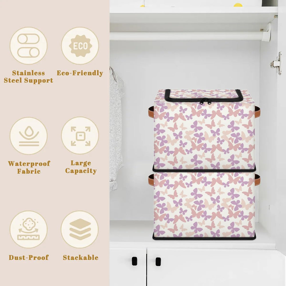 YoCosy collapsible toy box folded flat for compact storage after playtime.
