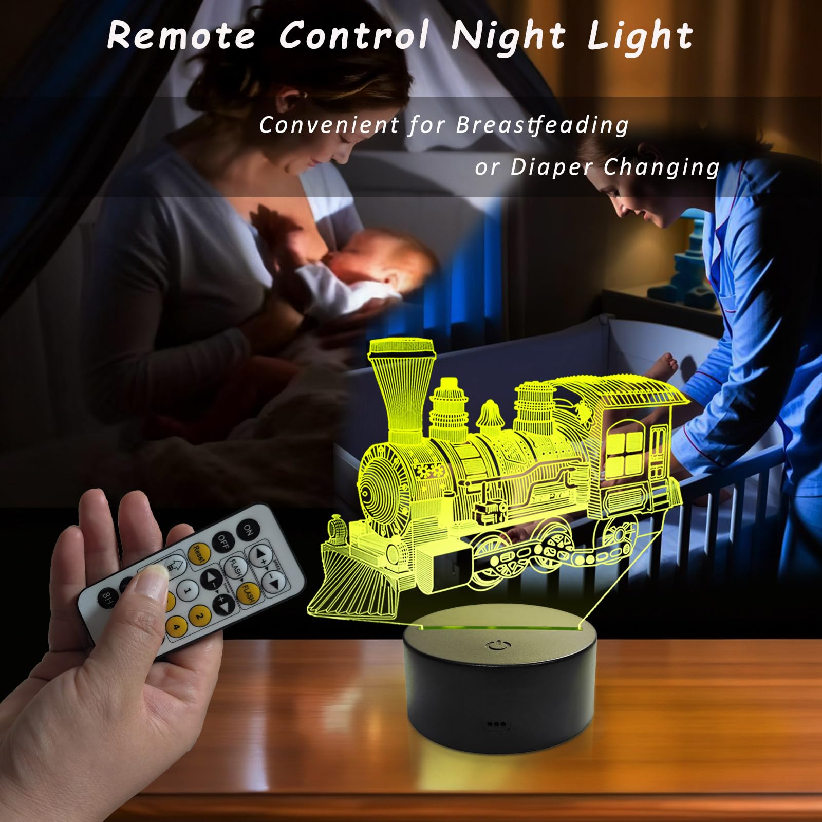 YODAFOOR Battery-powered Train Light offers portable placement without cords.