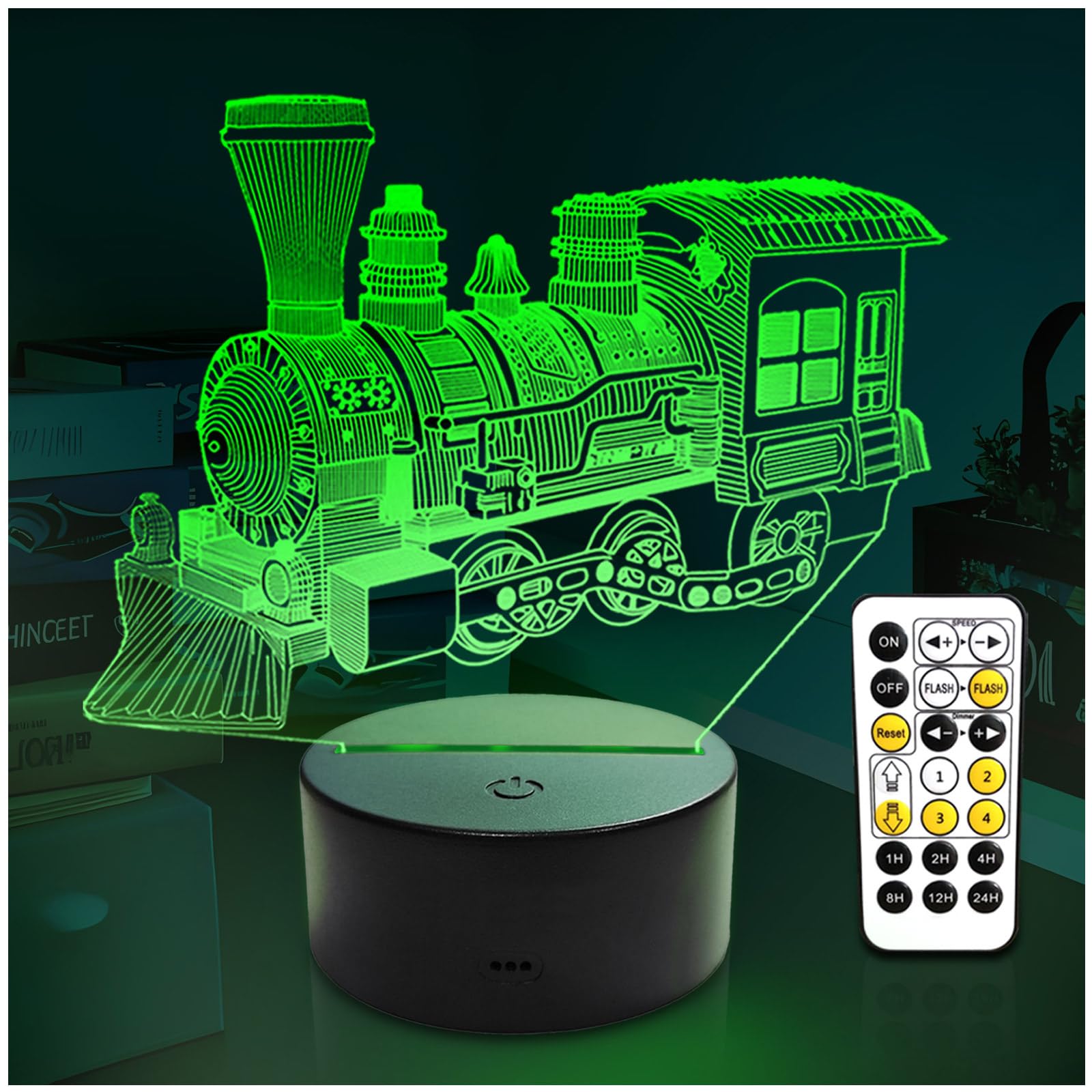 YODAFOOR Kids Steam Train Night Light glow provides a sleep-friendly bedtime ambiance.