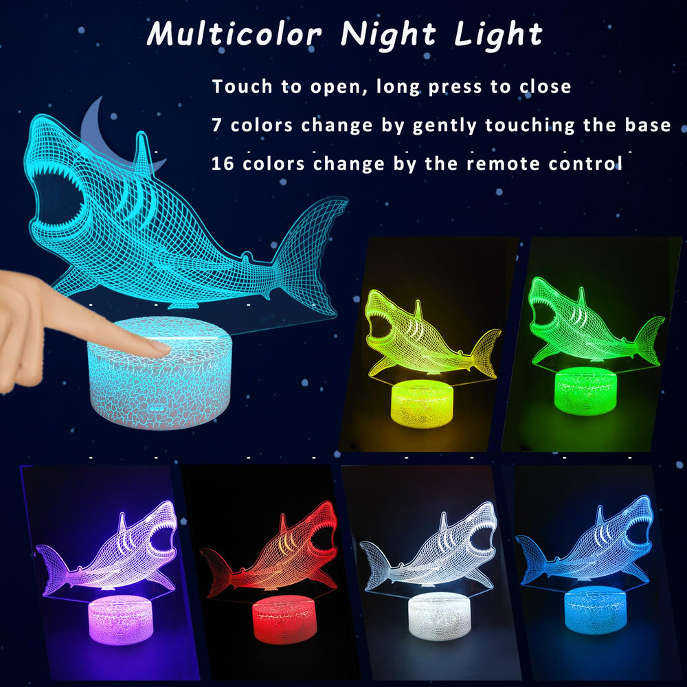 YODAFOOR Megalodon night light creates cozy bedroom ambience