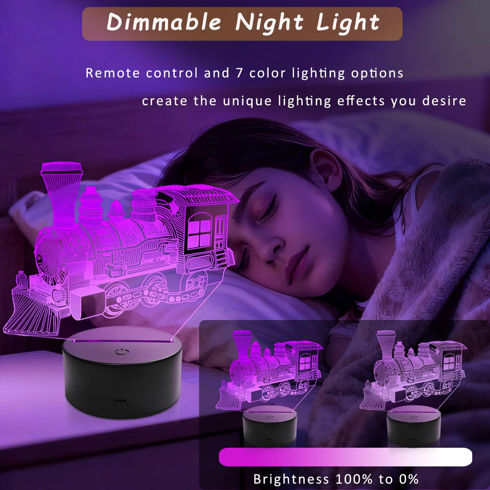 YODAFOOR USB-powered Train Night Light for easy setup near desks or beds.