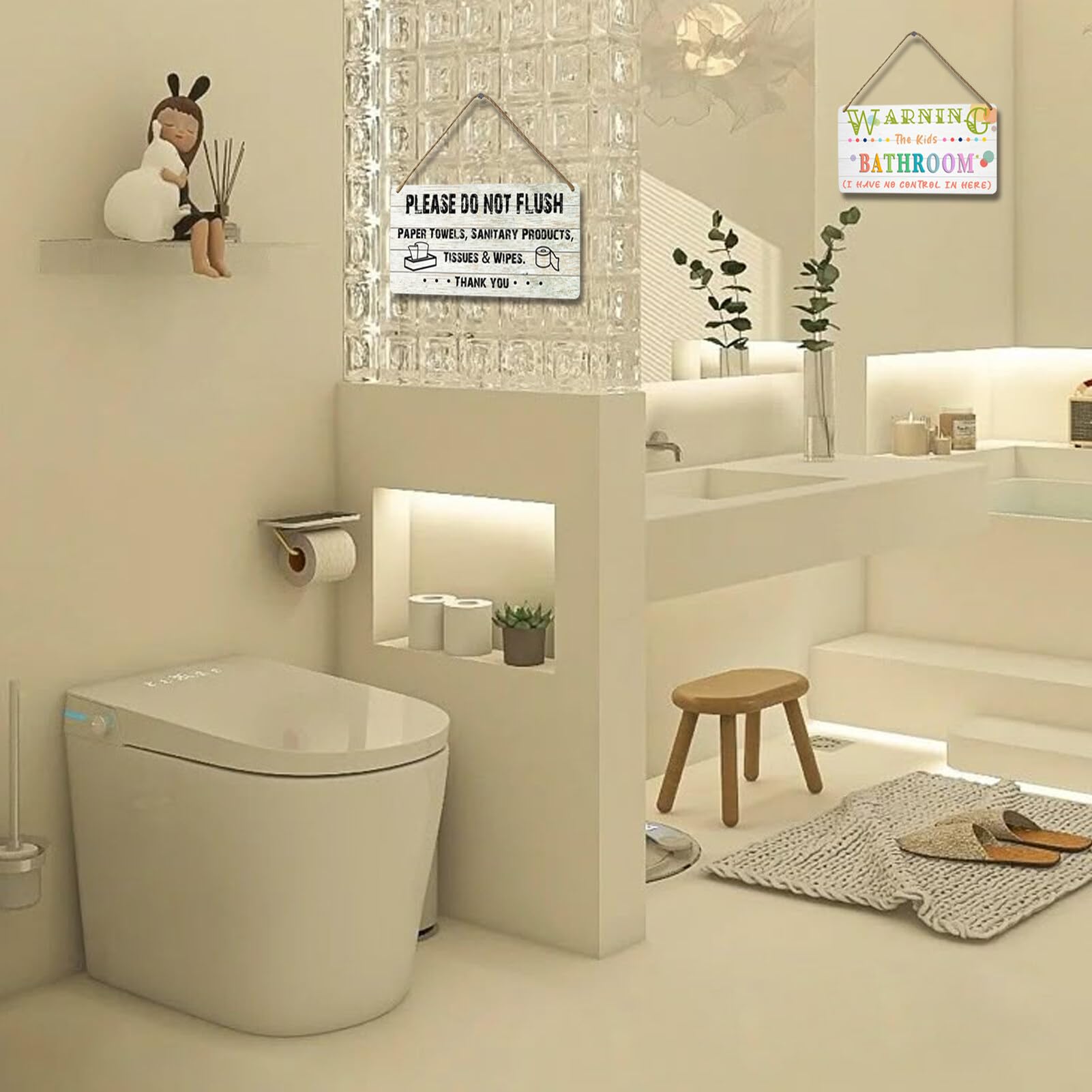 YOHIYE Kids bathroom sign 12x6 dimensions—compact size fits tight spaces.