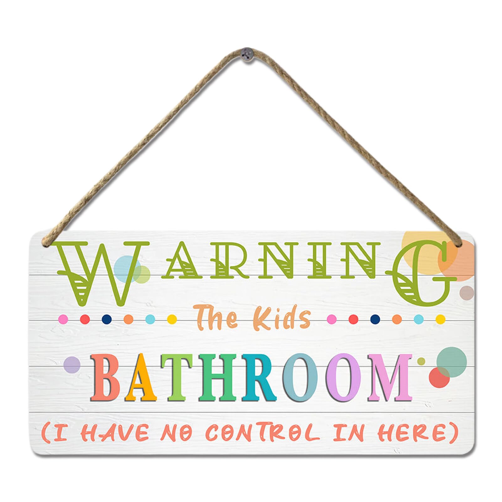 YOHIYE Kids bathroom sign front view—compact rustic charm adds playful decor.