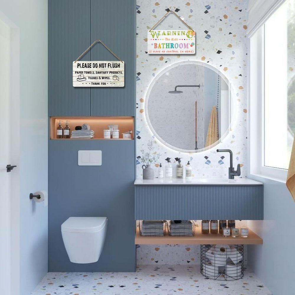 YOHIYE Kids bathroom sign indoor-outdoor display—versatile placement for any room.