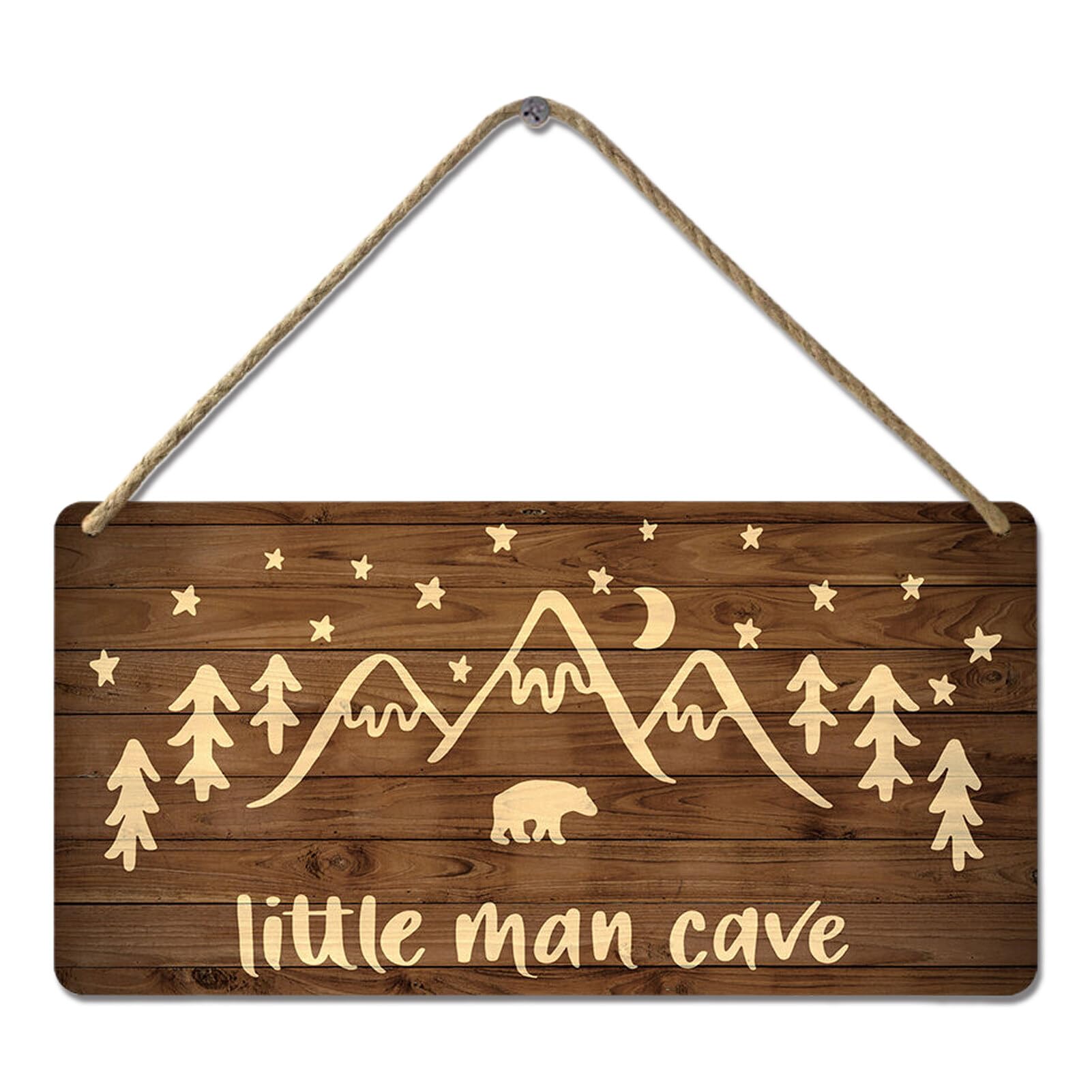 YOHIYE Little Man Cave Sign wooden sign adds rustic charm to nursery walls