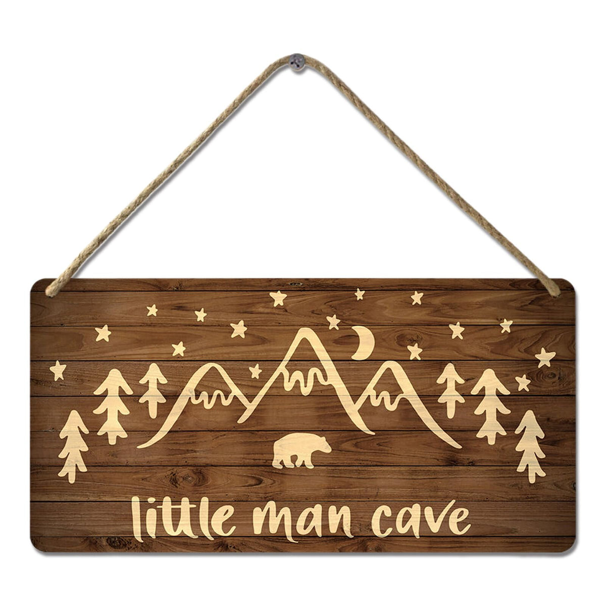 YOHIYE Little Man Cave Sign wooden sign adds rustic charm to nursery walls