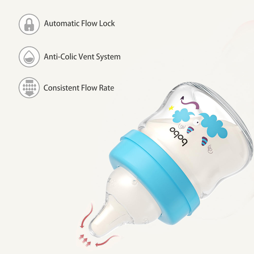 YOHKOH pack of 2 glass bottles provides versatile feeding options