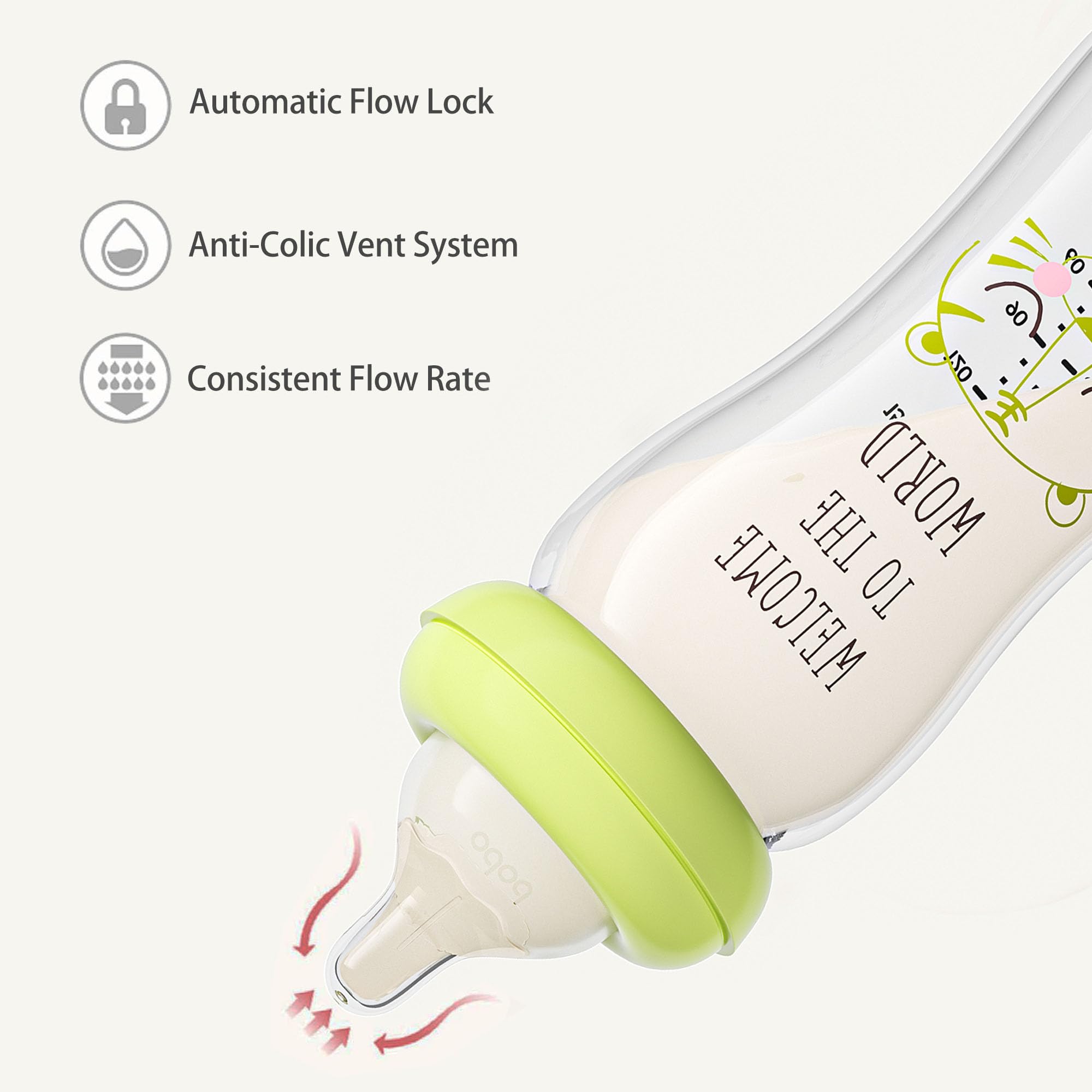 YOHKOH borosilicate glass bottle offers purity and heat resistance for safe feeding.