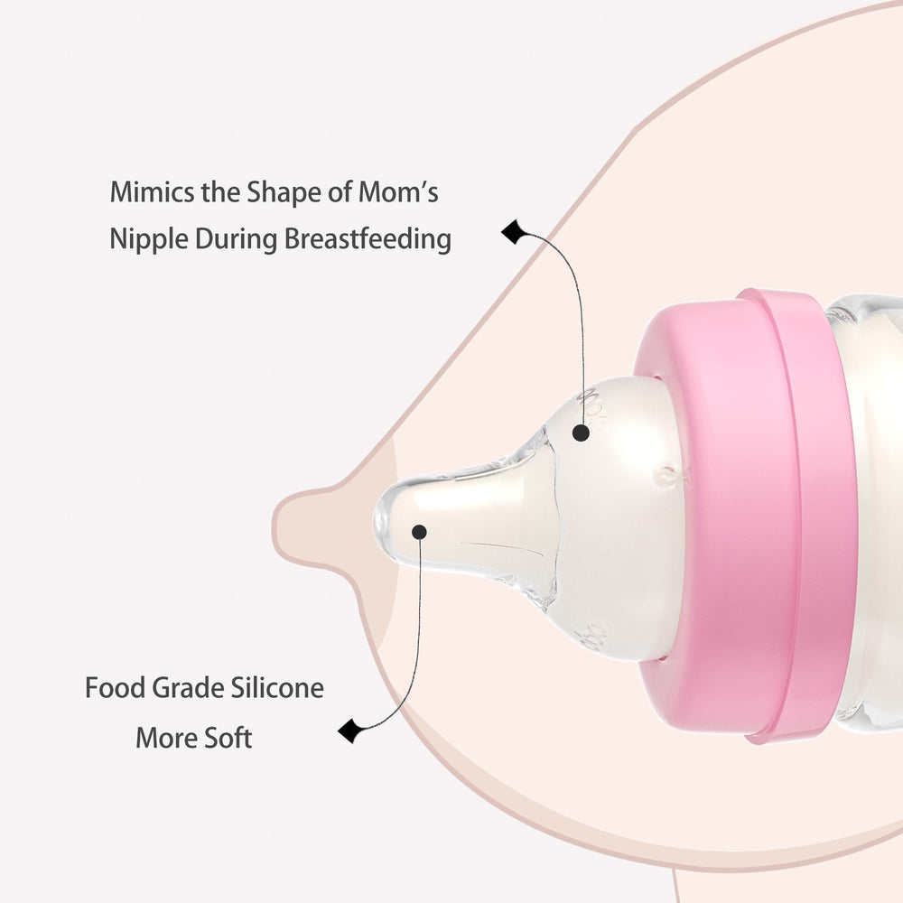 YOHKOH glass baby bottle 160ml for growing babies' milk portions